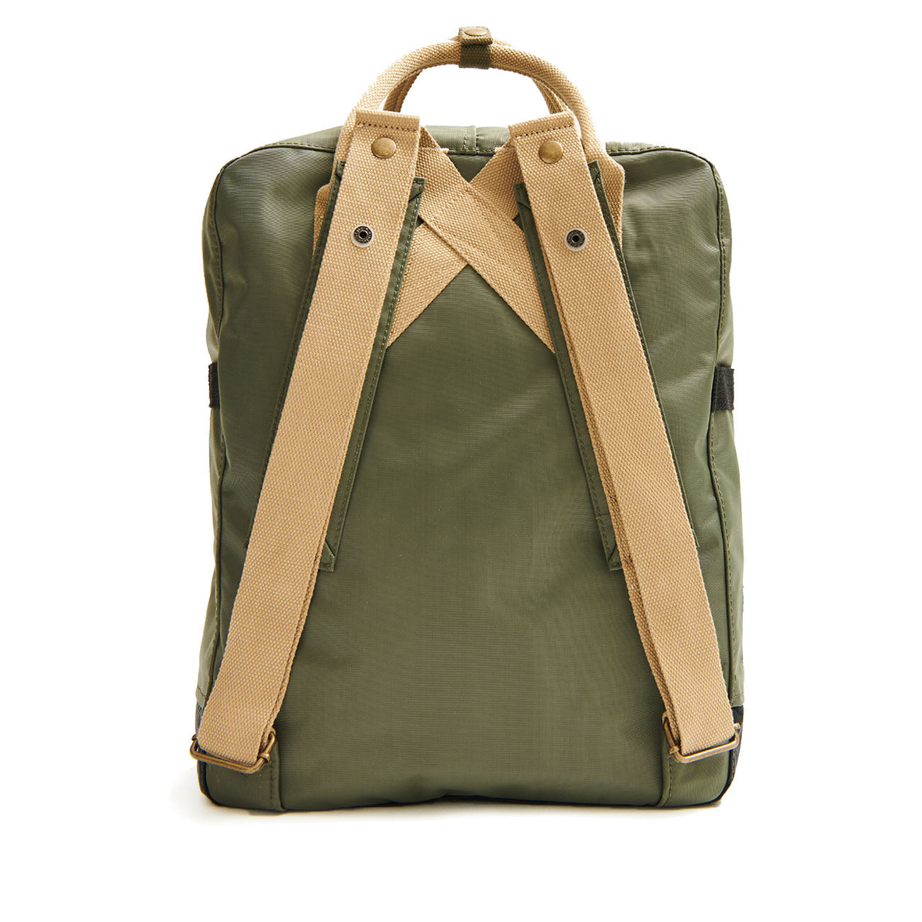 The Boeing Stores Red Canoe Backpack, featuring a vintage Boeing Airplane Logo, offers a minimalist rectangular design in green with beige straps and reinforced stitching, perfect for 20th-century plane enthusiasts.