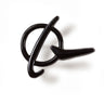 The Boeing Stores black glossy lapel pin, made from zinc alloy, features the Boeing Symbol Logo with an abstract oval and curved line design on a white background.