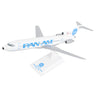 The Daron Pan Am World Airways Boeing 727-200 1:150 Model features a display stand, the blue Pan Am logo on the tail and side, and accurate white and gray details—an ideal collector’s piece.