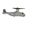 The Boeing V-22 Illustrated Magnet by The Boeing Store features a minimalistic illustration of the grey-tone military tiltrotor Osprey, highlighting upward rotor blades like a helicopter, set against a white background with an enamel color fill effect.