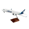 The Daron Alaska Airlines Boeing 737 MAX 9 1:100 Model features the airlines logo and signature colors on the tail and fuselage, includes a wooden stand, and requires some assembly.