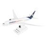 The Daron Aeromexico Boeing 787-9 1:200 Model captures AeroMexicos essence with its sleek white body and blue-red accents, perfect for collectors. It features a detailed design, including two engines and the airlines tail logo.